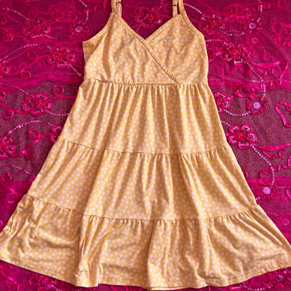 hollister yellow floral v-neck sundress